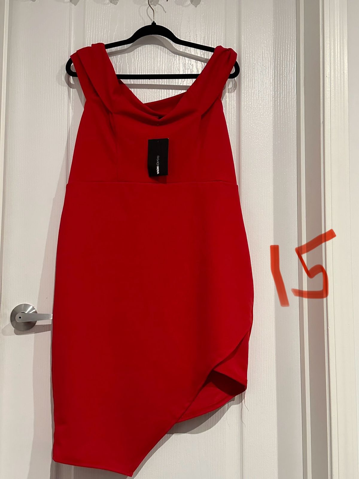 Fashion Nova Plus Size 24 Homecoming Off The Shoulder Red Cocktail Dress on Queenly