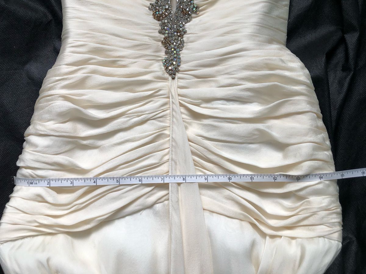 Sherri Hill Size 0 Pageant Plunge White Floor Length Maxi on Queenly
