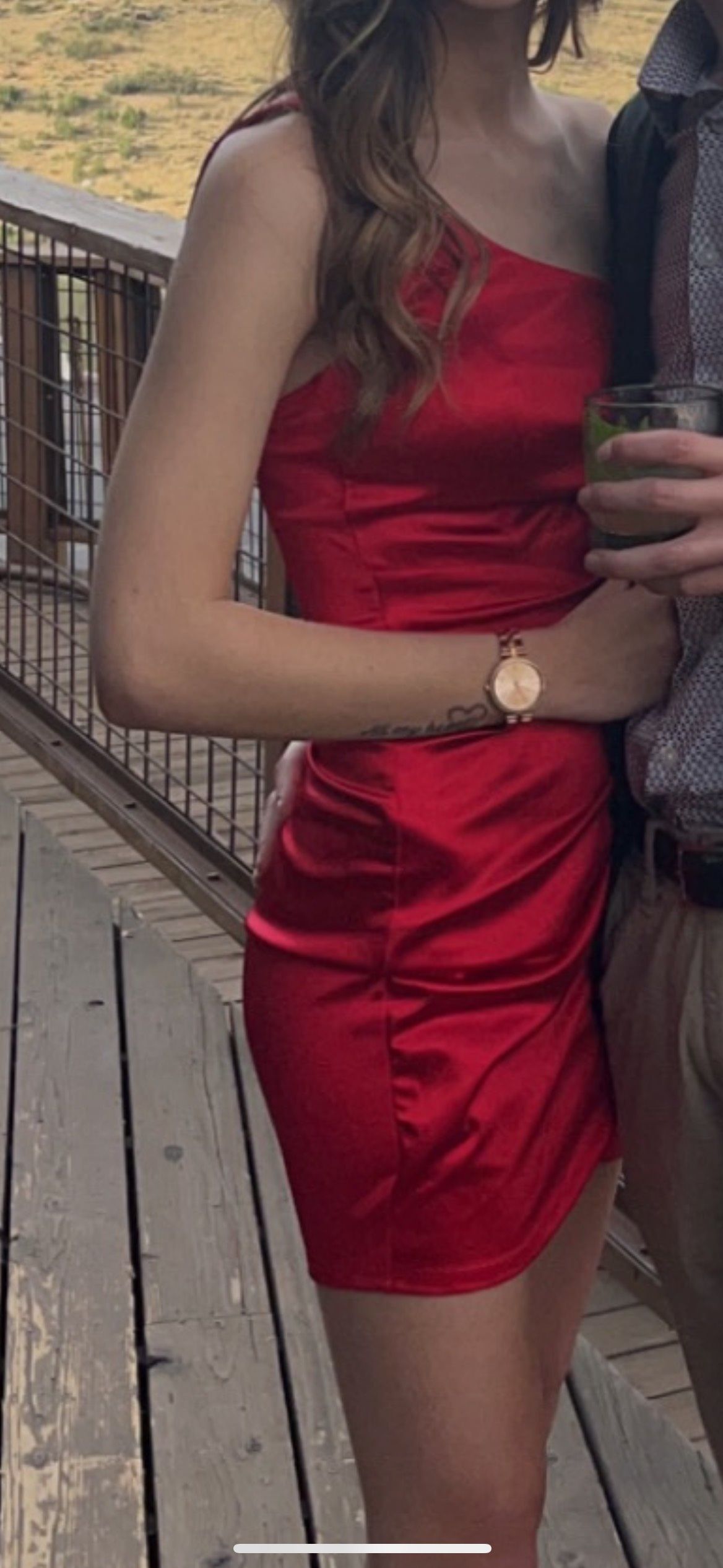 Dillards Size 2 Homecoming One Shoulder Red Cocktail Dress on Queenly