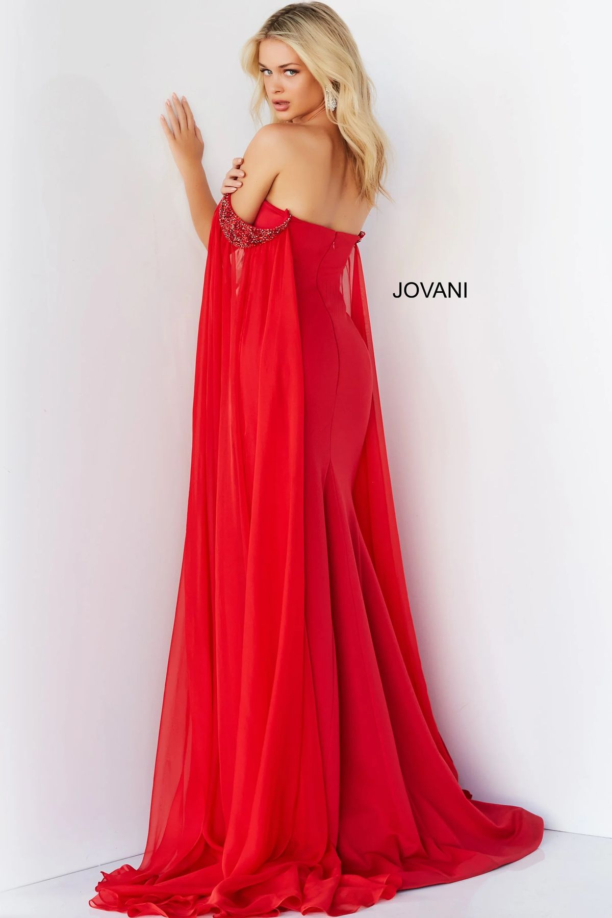Style 07652 Jovani Size S Red Mermaid Dress on Queenly