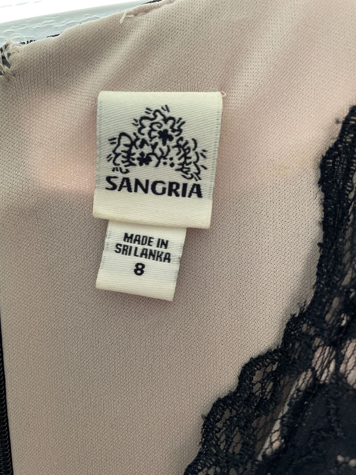 Sangria Size 8 Plunge Black A-line Dress on Queenly