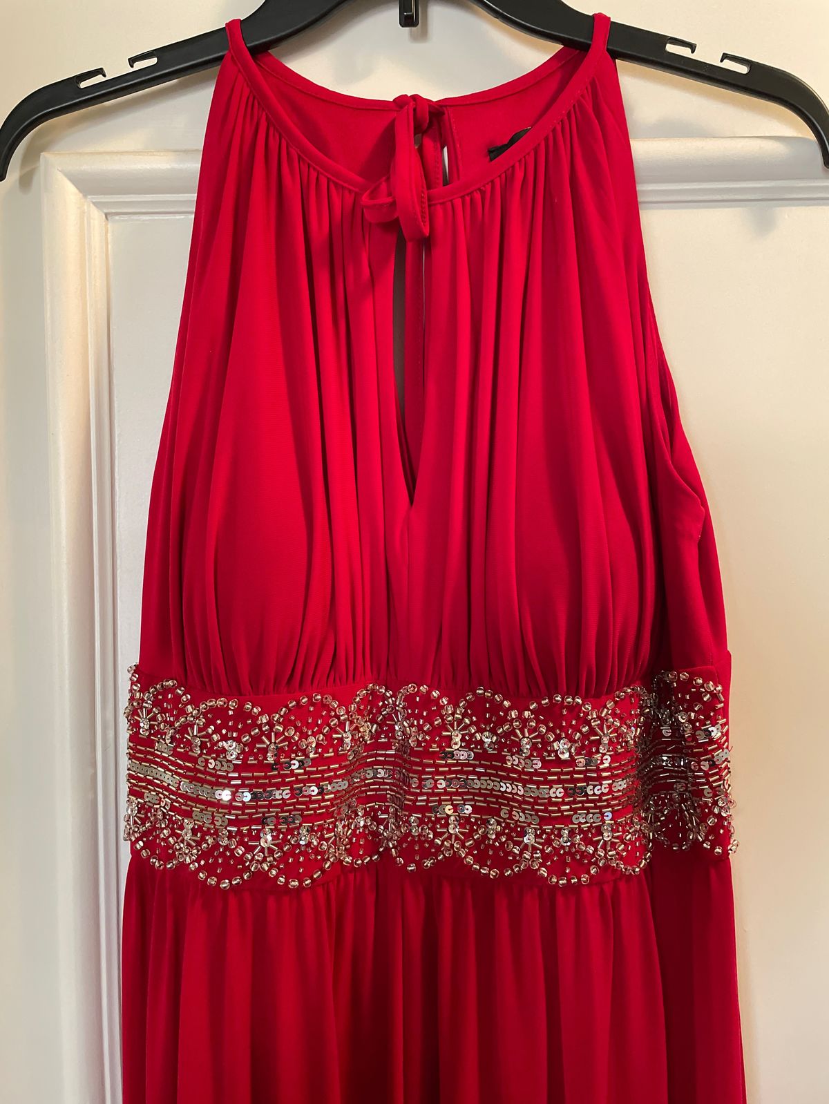 R&M Richards Size 10 Halter Red A-line Dress on Queenly