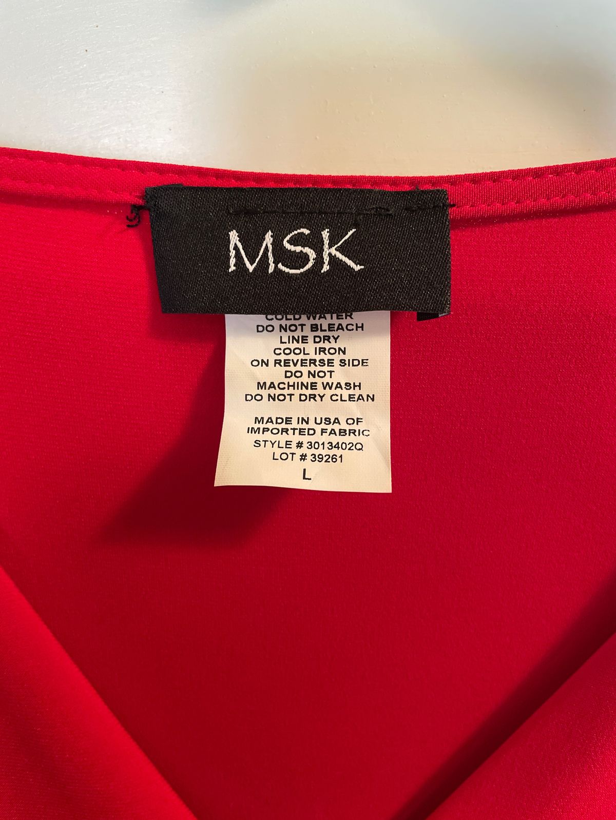 MSK Size L Halter Red A-line Dress on Queenly