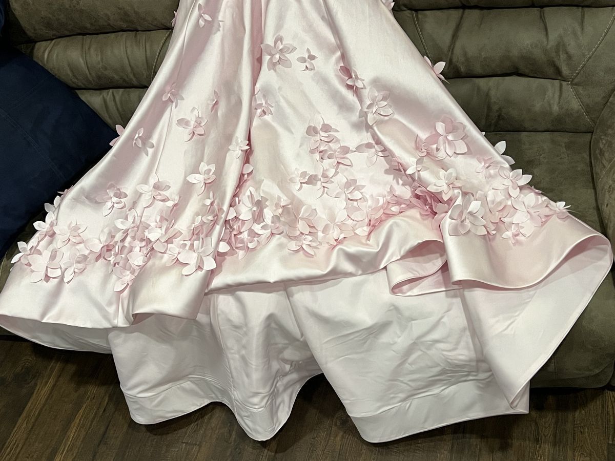 Sherri Hill Size 12 Prom Plunge Pink Dress With Train on Queenly