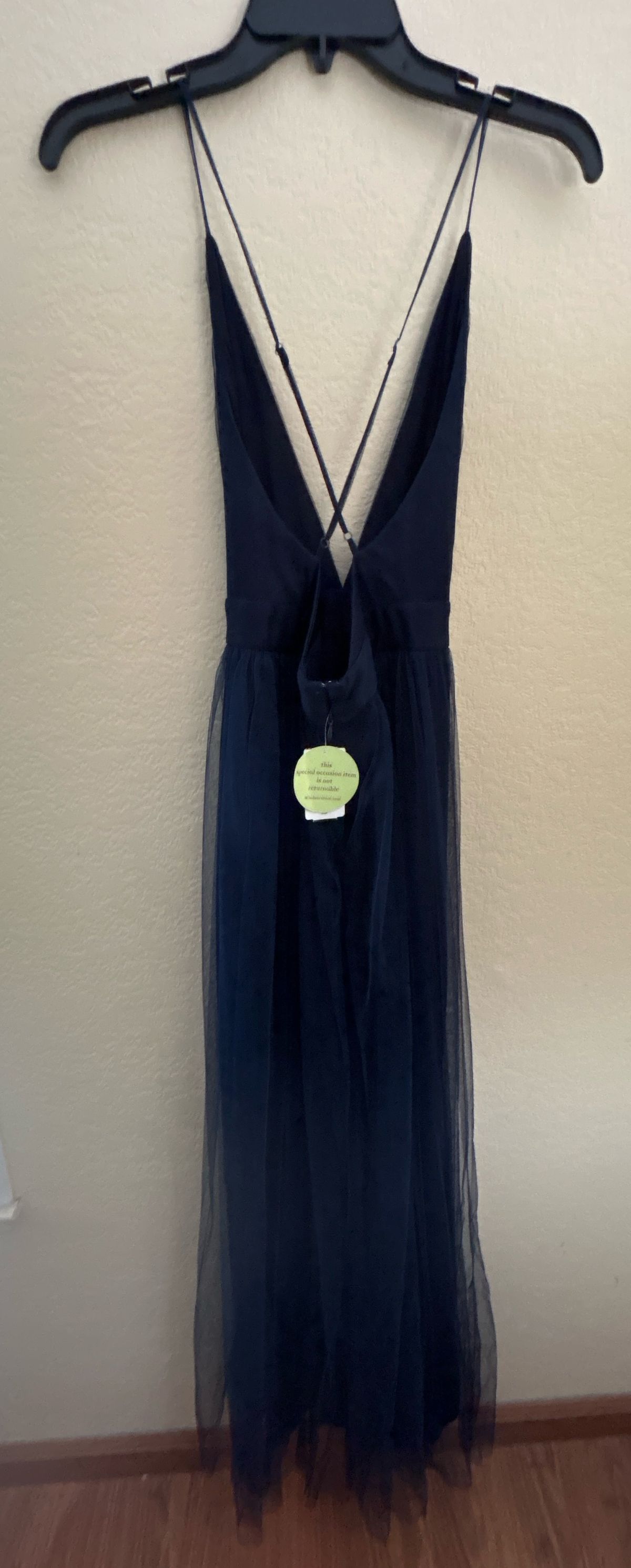 Windsor Size S Prom Plunge Blue A-line Dress on Queenly