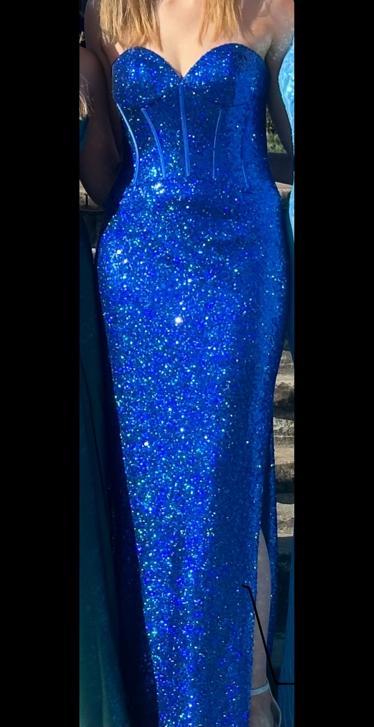 Style Prom Dress Sherri Hill Size 6 Prom Blue Side Slit Dress on Queenly