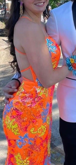 Size 4 Orange Mermaid Dress on Queenly