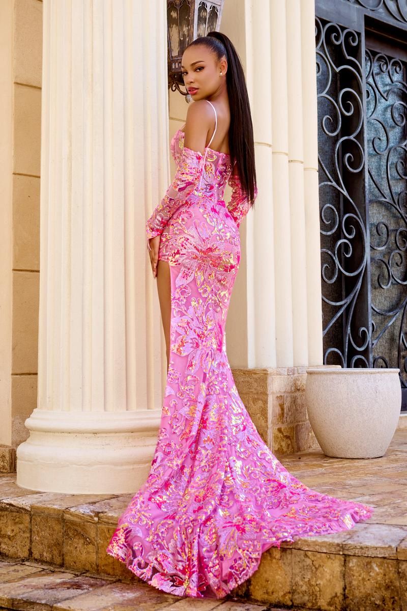 Style PS24321 Portia and Scarlett Size 4 Prom Pink Side Slit Dress on Queenly