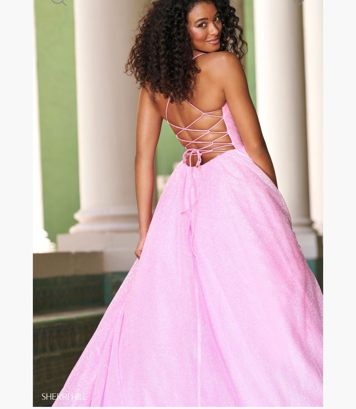 Style 54153 Sherri Hill Size 2 Prom Pink Ball Gown on Queenly