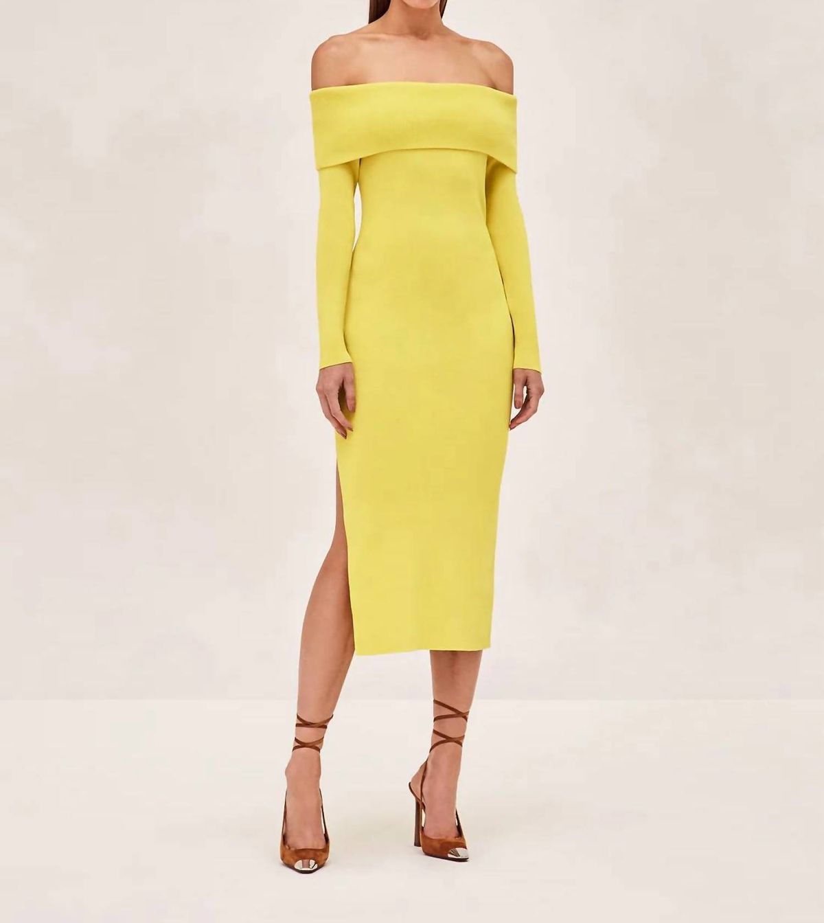 Style 1-115054434-2696 ALEXIS Size L Yellow Cocktail Dress on Queenly