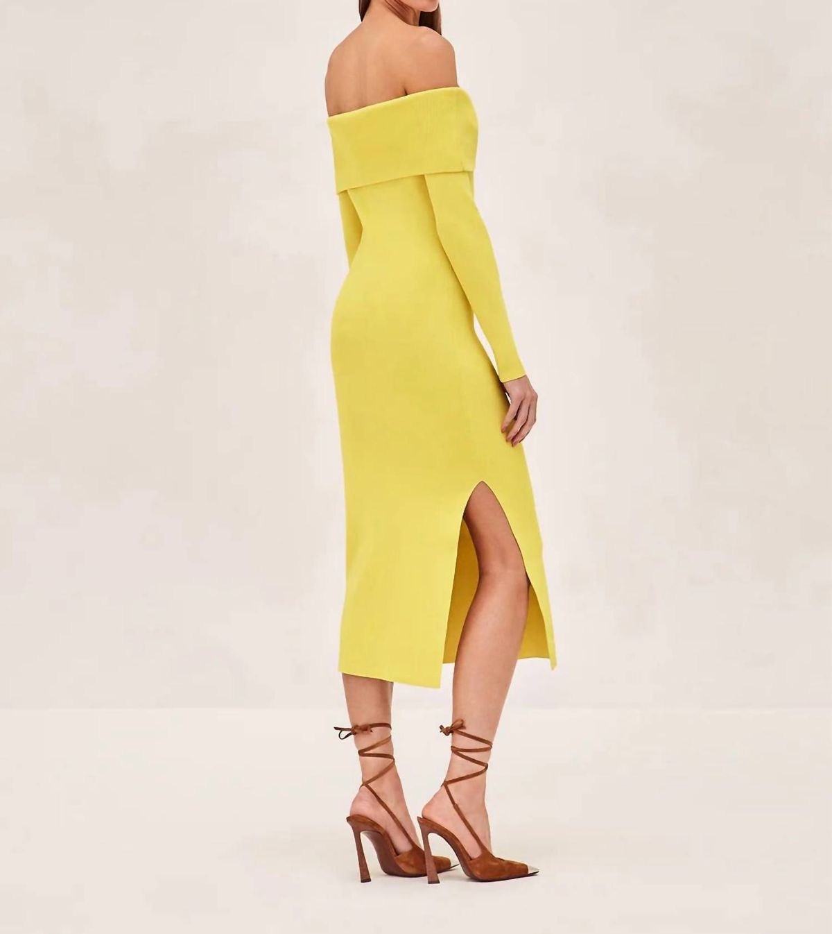 Style 1-115054434-2696 ALEXIS Size L Yellow Cocktail Dress on Queenly