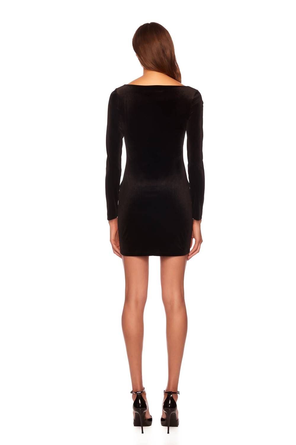 Style 1-1538309445-3236 Susana Monaco Size S Long Sleeve Velvet Black Cocktail Dress on Queenly