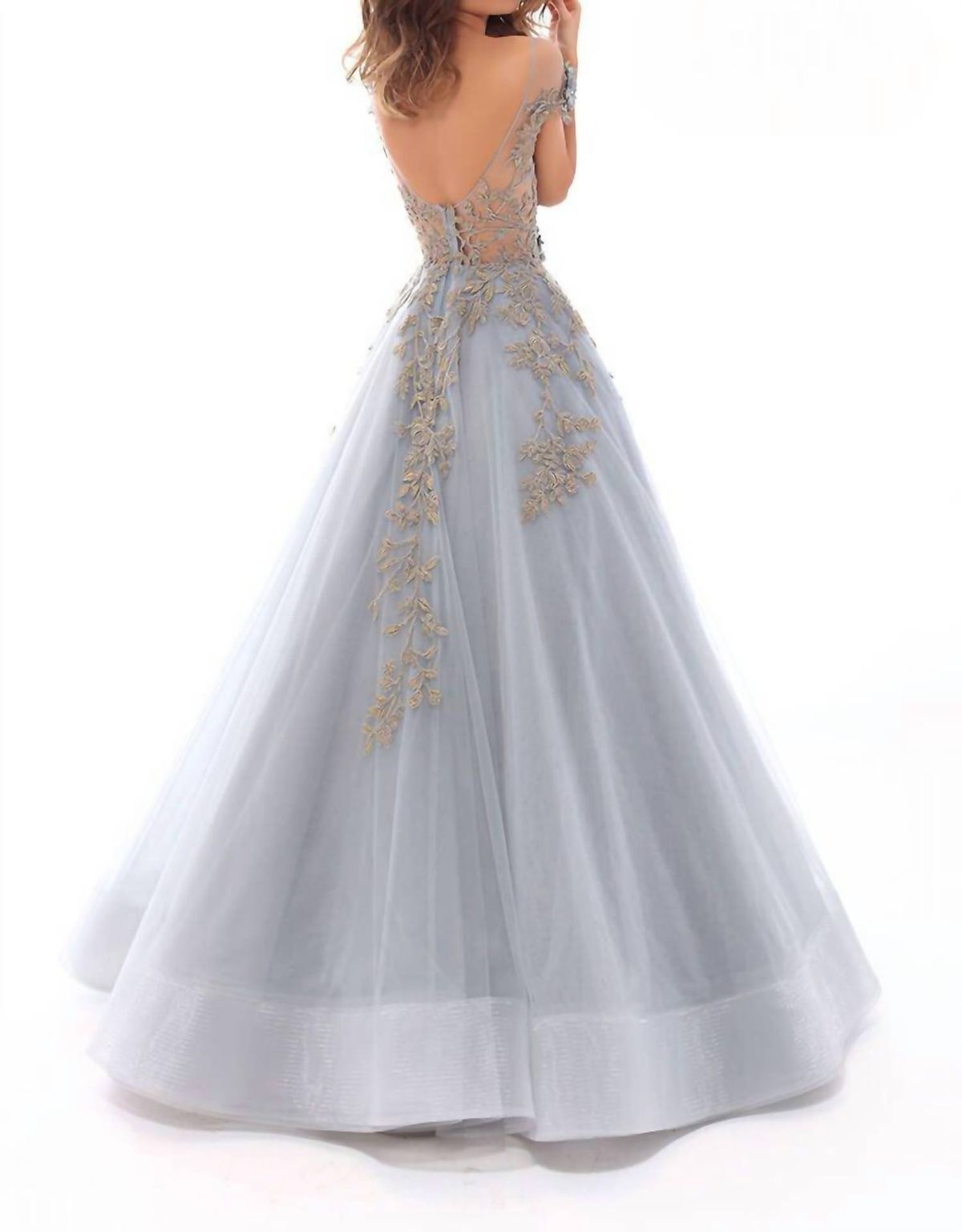 Style 1-1582523538-98 Tarik Ediz Size 10 Pageant Blue Ball Gown on Queenly