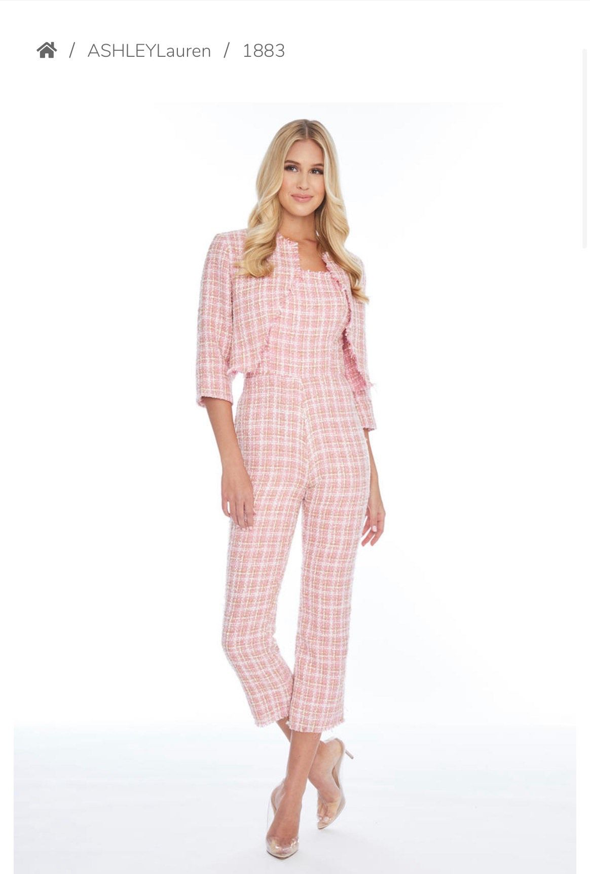Style 1883 Ashley Lauren Size 4 Pageant Pink Formal Jumpsuit on Queenly