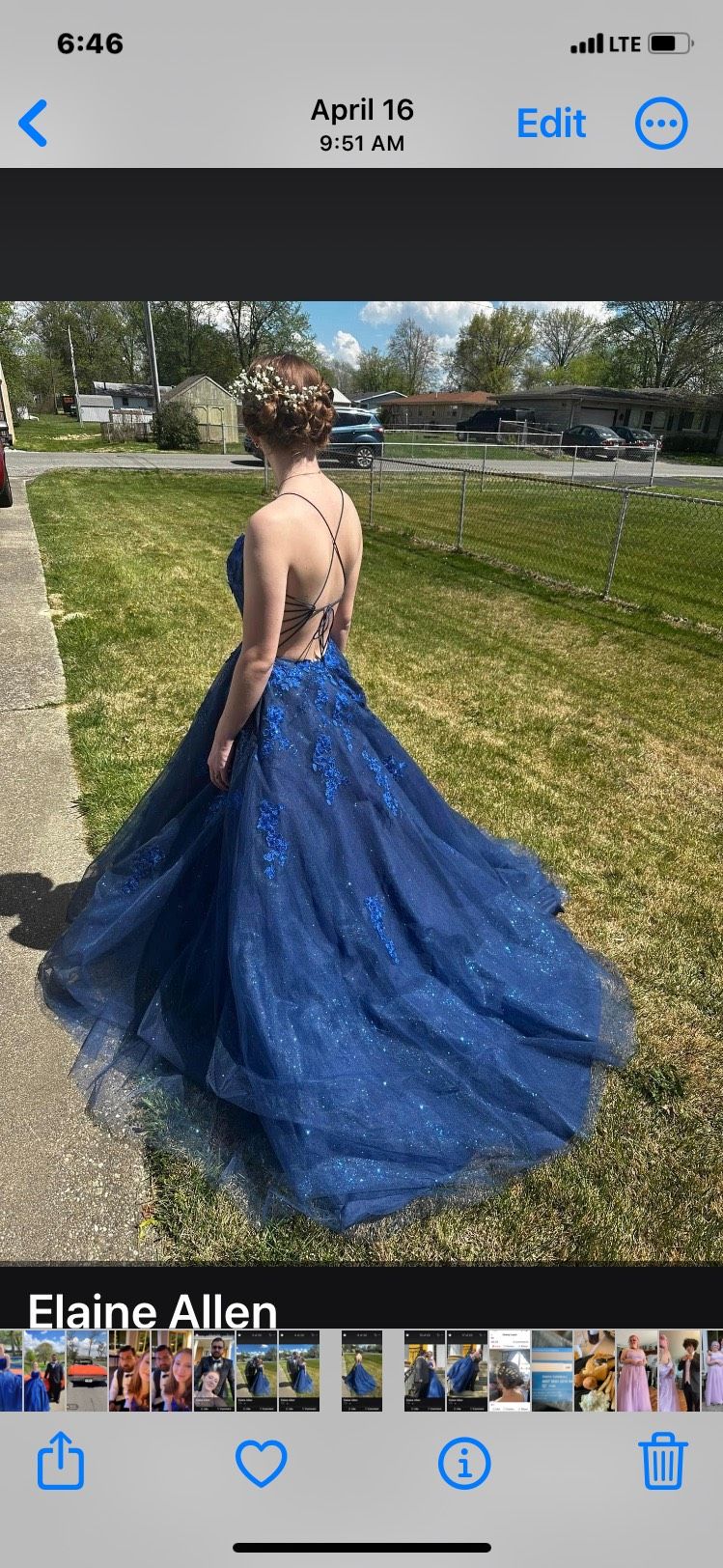 Ellie Wilde Size 0 Prom Blue Ball Gown on Queenly