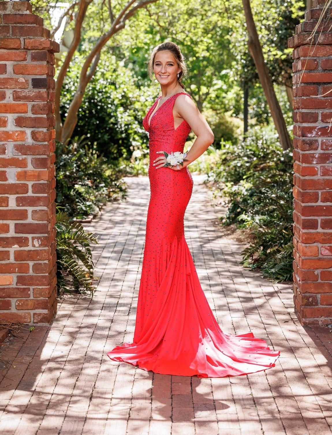 Johnathan Kayne Size 4 Prom Sequined Red Mermaid Dress on Queenly