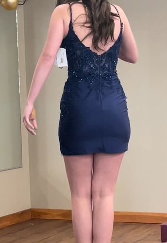 Size 4 Lace Royal Blue Cocktail Dress on Queenly