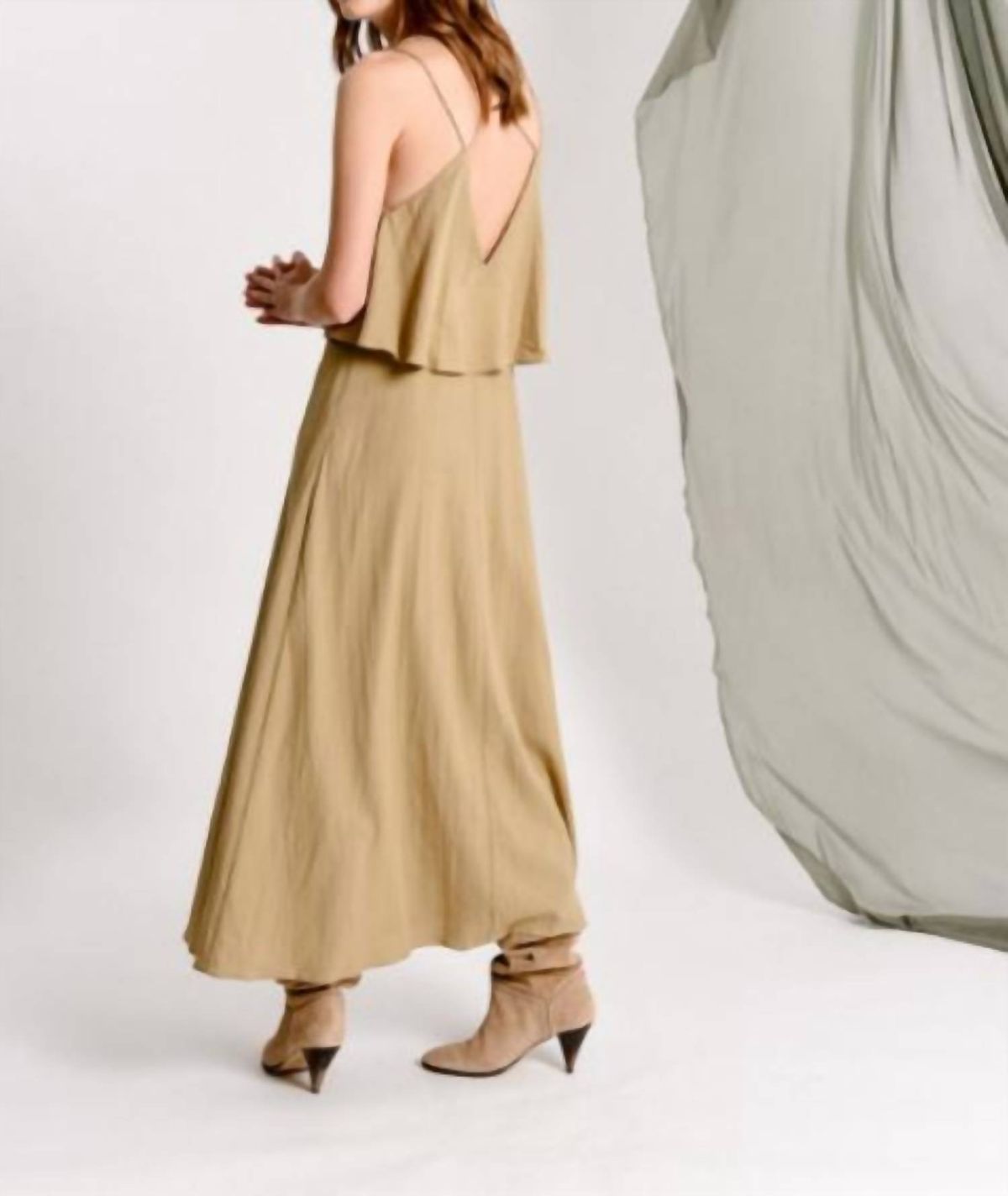Style 1-2770784012-2696 MOLLY BRACKEN Size L Nude Floor Length Maxi on Queenly