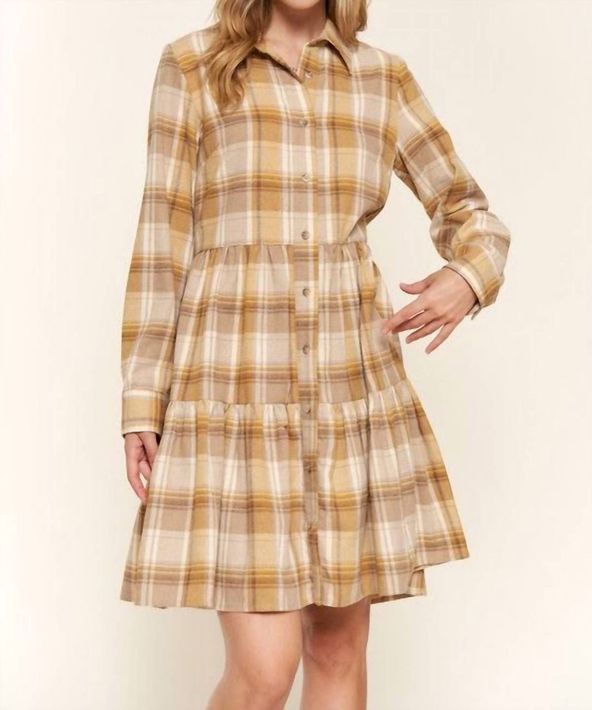 Style 1-3185568641-2791 And The Why Size L Long Sleeve Brown Cocktail Dress on Queenly