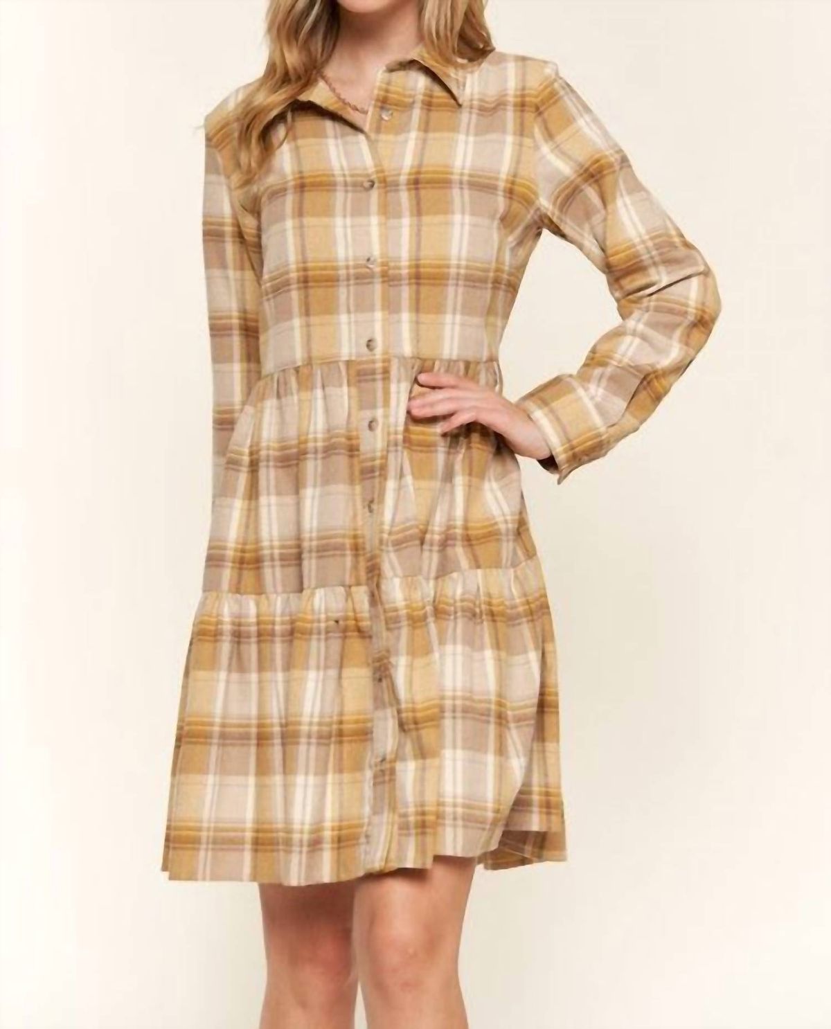 Style 1-3185568641-3011 And The Why Size M Long Sleeve Brown Cocktail Dress on Queenly