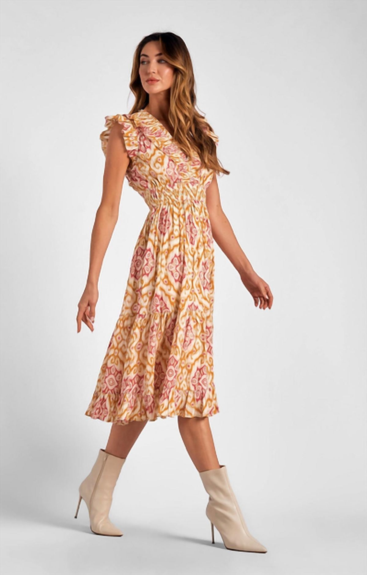Style 1-3272991964-5234 ELAN Size M Yellow Cocktail Dress on Queenly