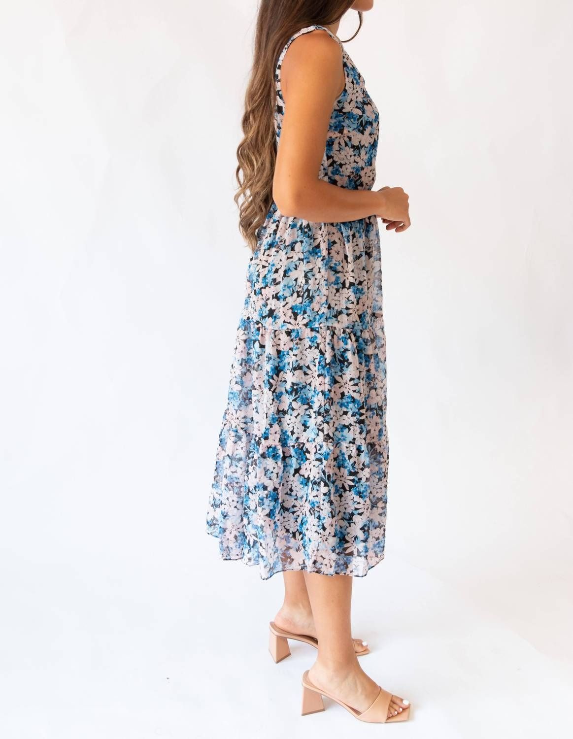 Style 1-3663103790-3855 LUCY PARIS Size XS Floral Blue Cocktail Dress on Queenly