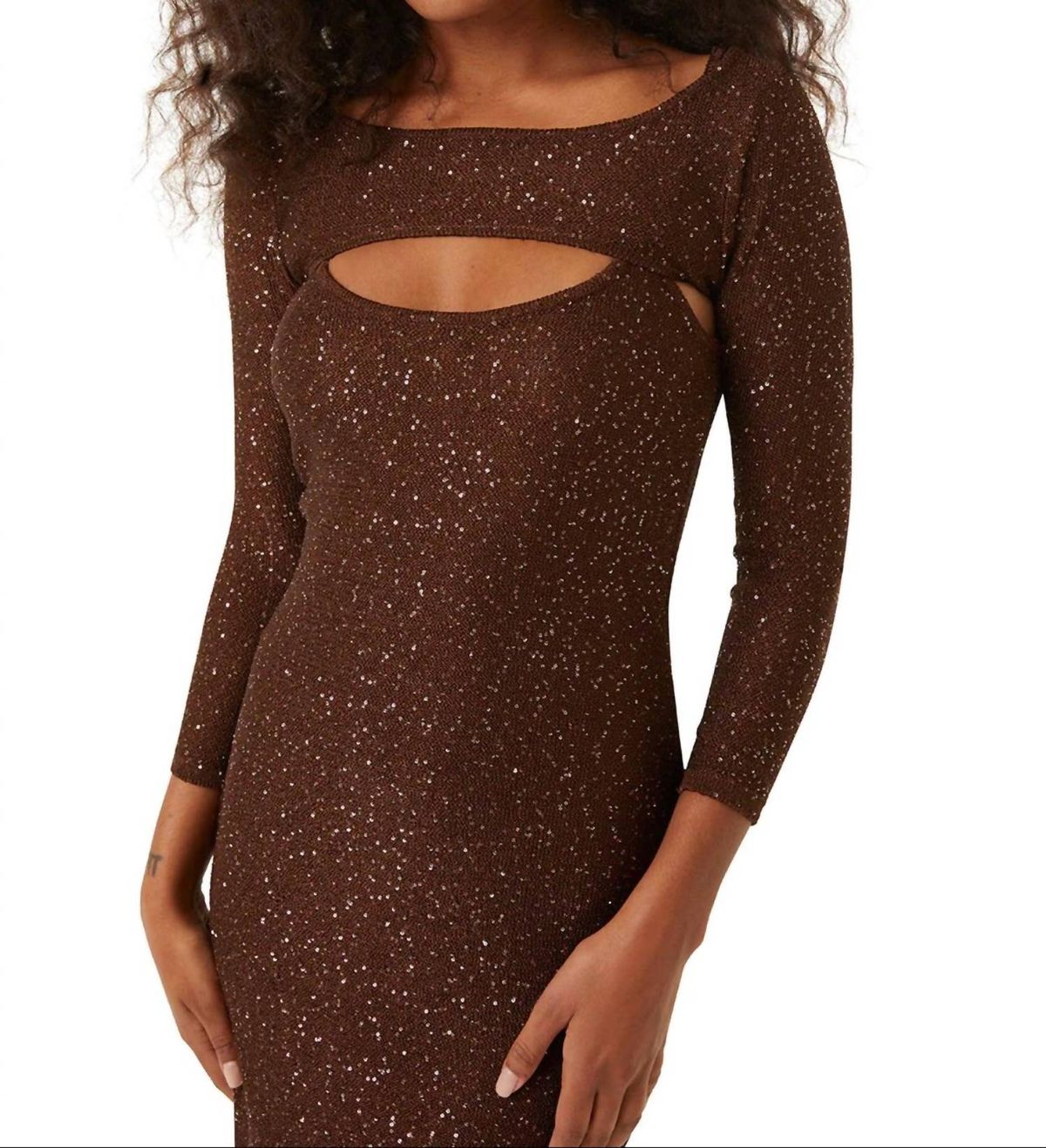 Style 1-3893265150-2901 Misa Los Angeles Size M Brown Cocktail Dress on Queenly