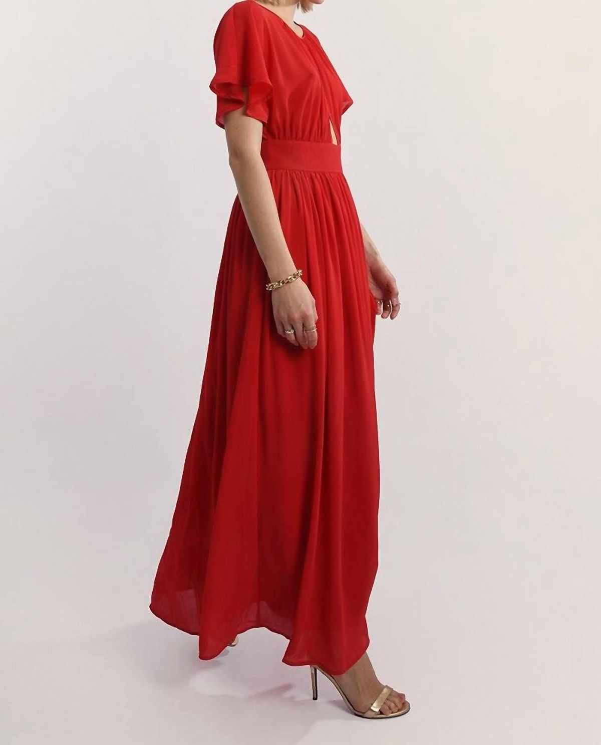 Style 1-53499622-2901 MOLLY BRACKEN Size M Red Floor Length Maxi on Queenly