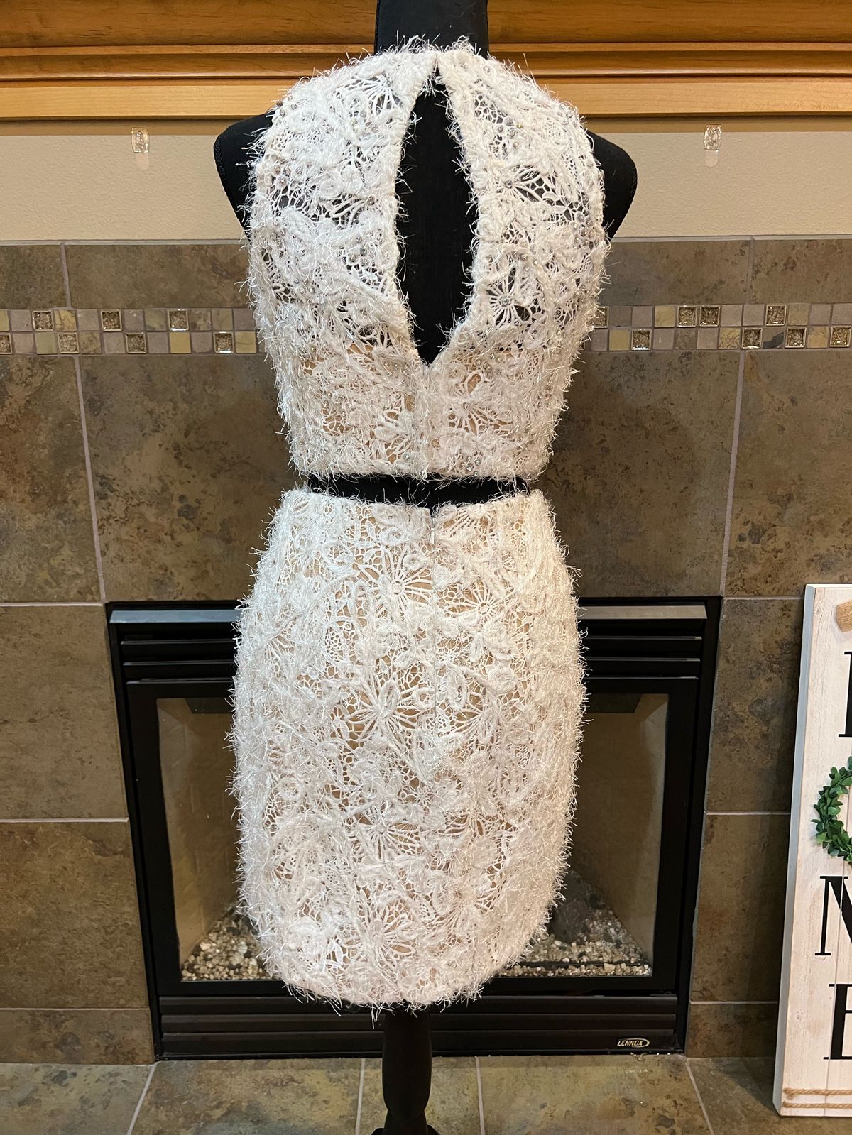 Alexia Designs Size 2 Homecoming Sequined White Cocktail Dress on Queenly