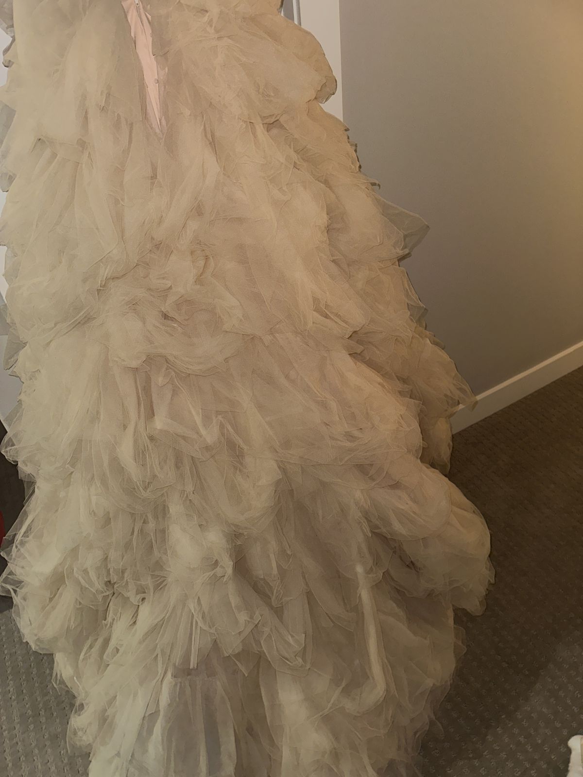 Size 6 Plunge Nude Ball Gown on Queenly