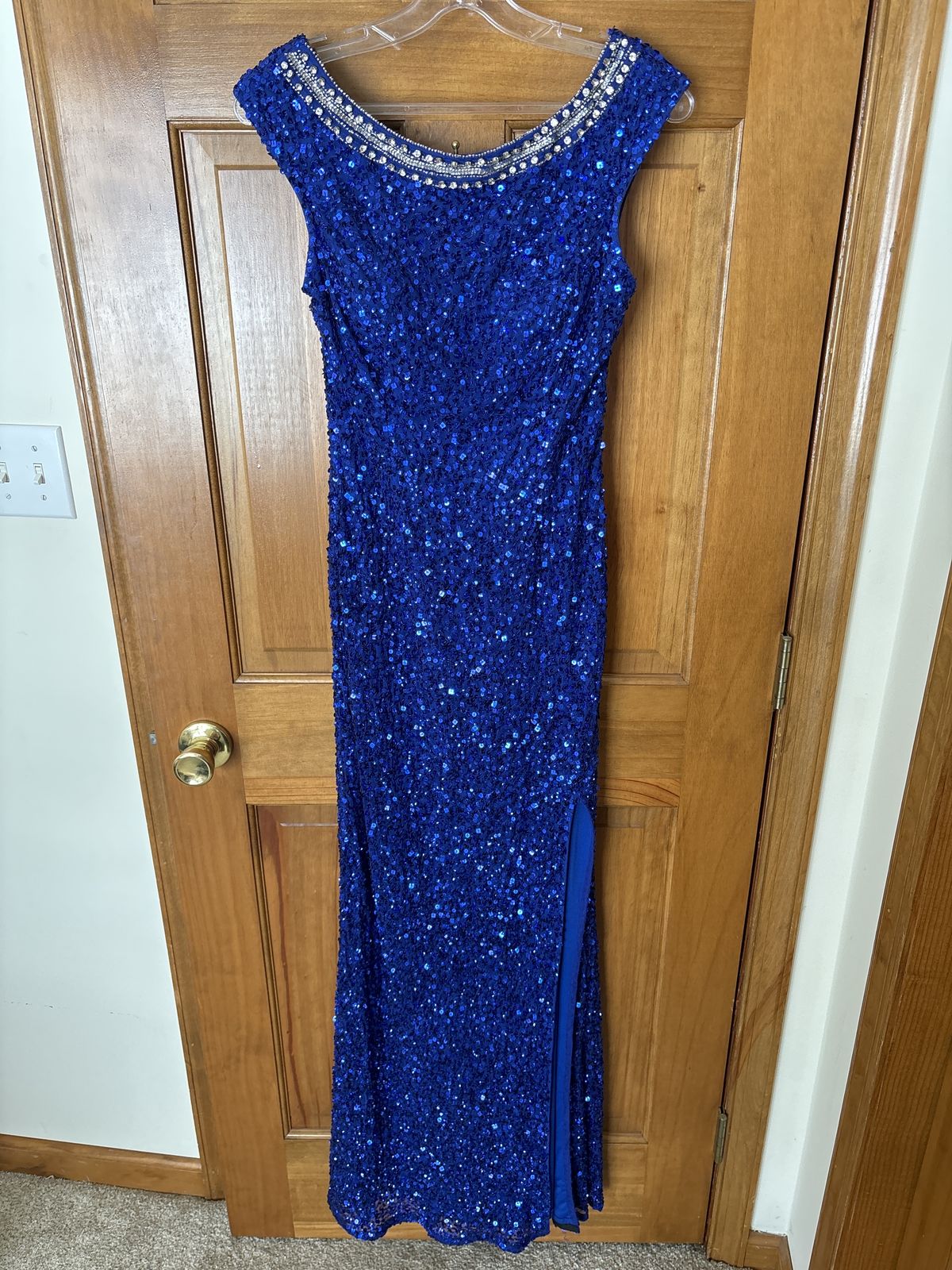 Scala  Size 6 Navy Blue Side Slit Dress on Queenly