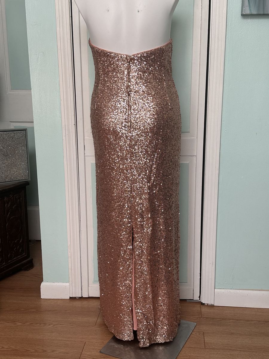 Style 8120L Alfred Angelo Plus Size 24 Prom Strapless Rose Gold Floor Length Maxi on Queenly