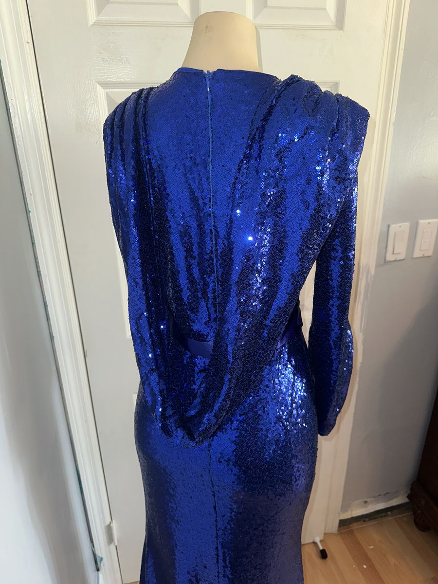 Size 8 Wedding Guest Blue Mermaid Dress on Queenly
