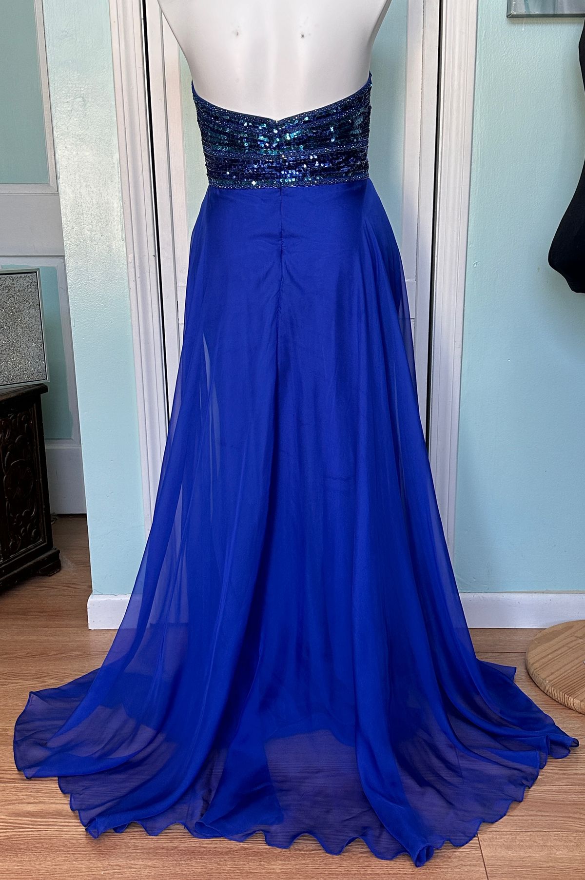 Style 17-259 Madison James Plus Size 20 Prom Strapless Royal Blue A-line Dress on Queenly