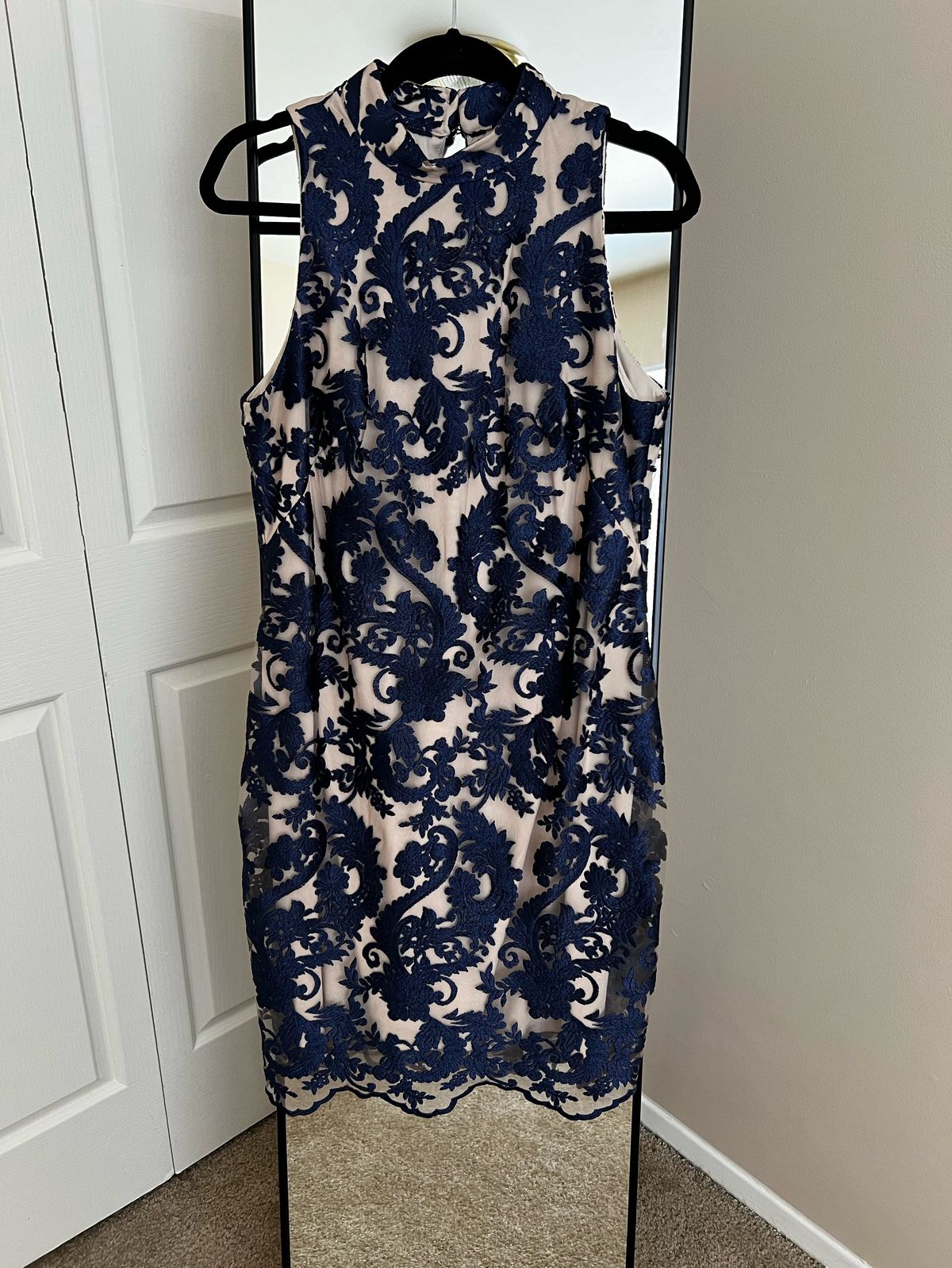 Size 12 Prom High Neck Blue Cocktail Dress on Queenly
