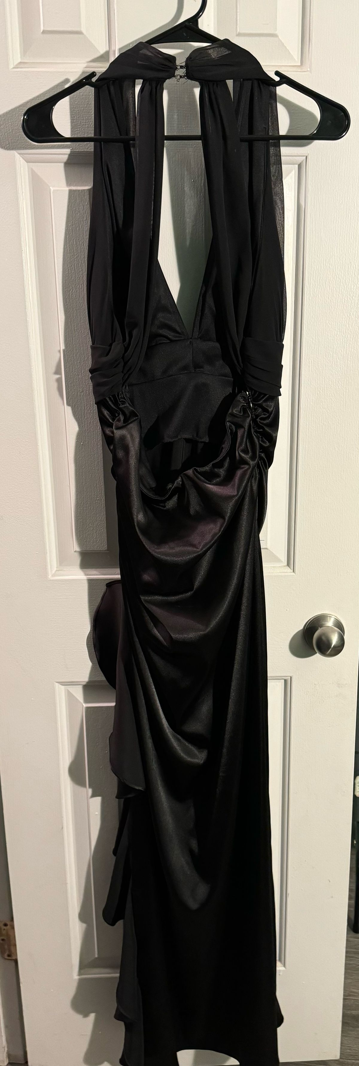 Style Ba2248 Betsy and Adam Size 14 Halter Black A-line Dress on Queenly