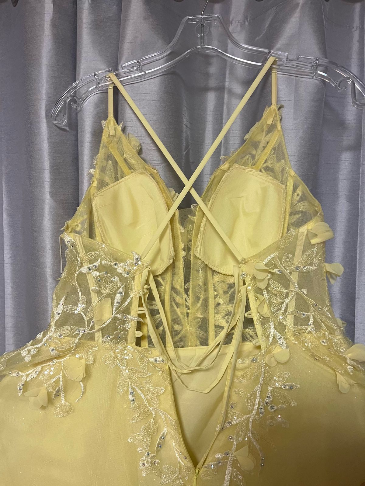 G’s by gloria Size M Prom Plunge Yellow Ball Gown on Queenly