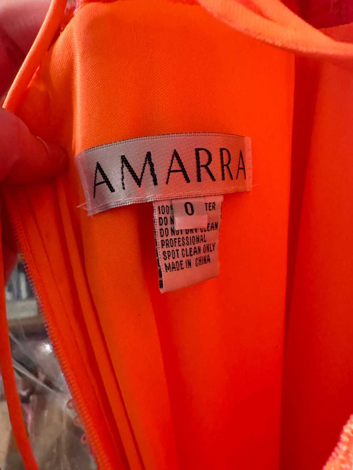 Amarra Size 0 Prom Sequined Orange Side Slit Dress on Queenly