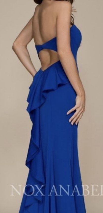 Size S Prom Off The Shoulder Blue Mermaid Dress on Queenly