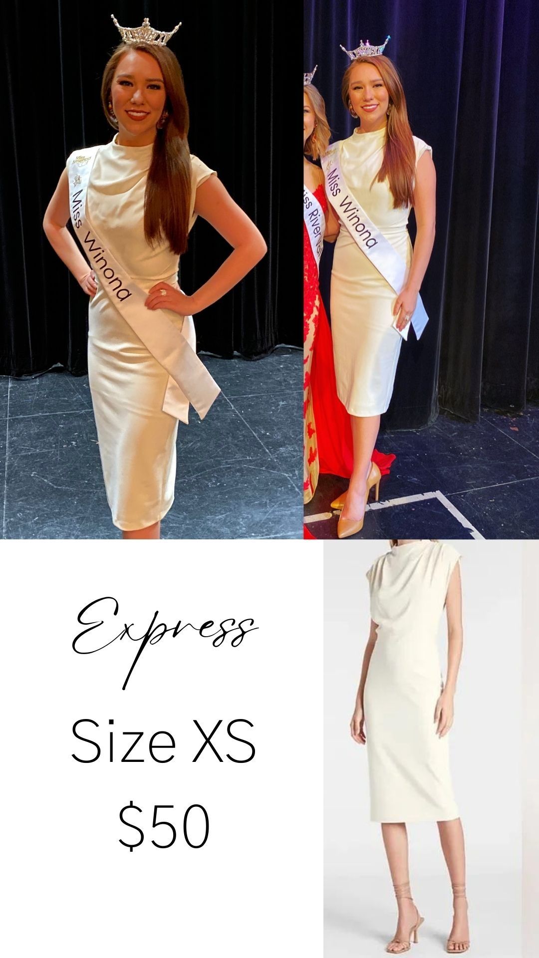 Express Size 0 Pageant Interview White Cocktail Dress on Queenly