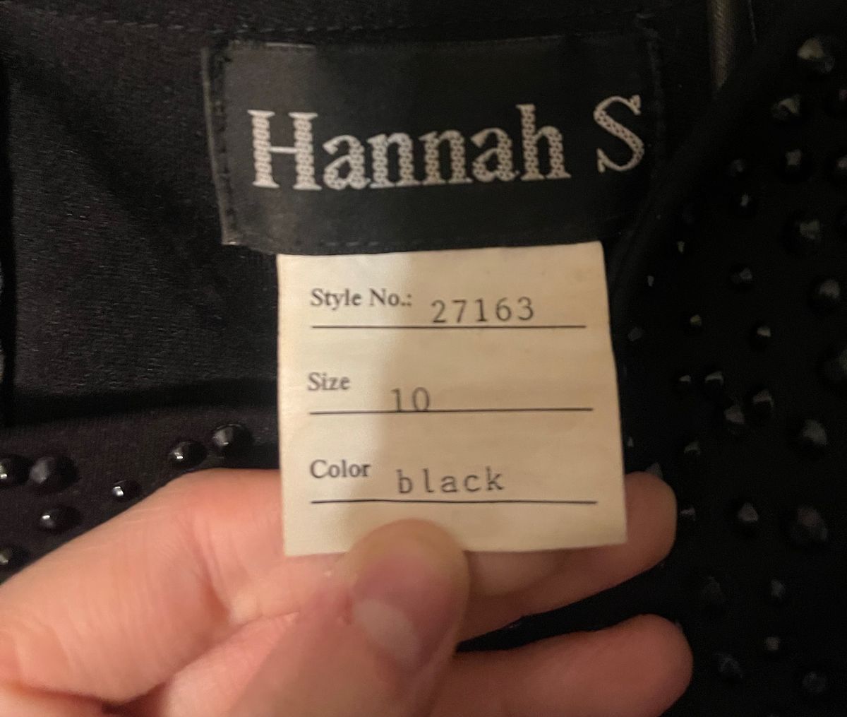 Style 27163 Hannah S Size 10 Prom Long Sleeve Black Cocktail Dress on Queenly