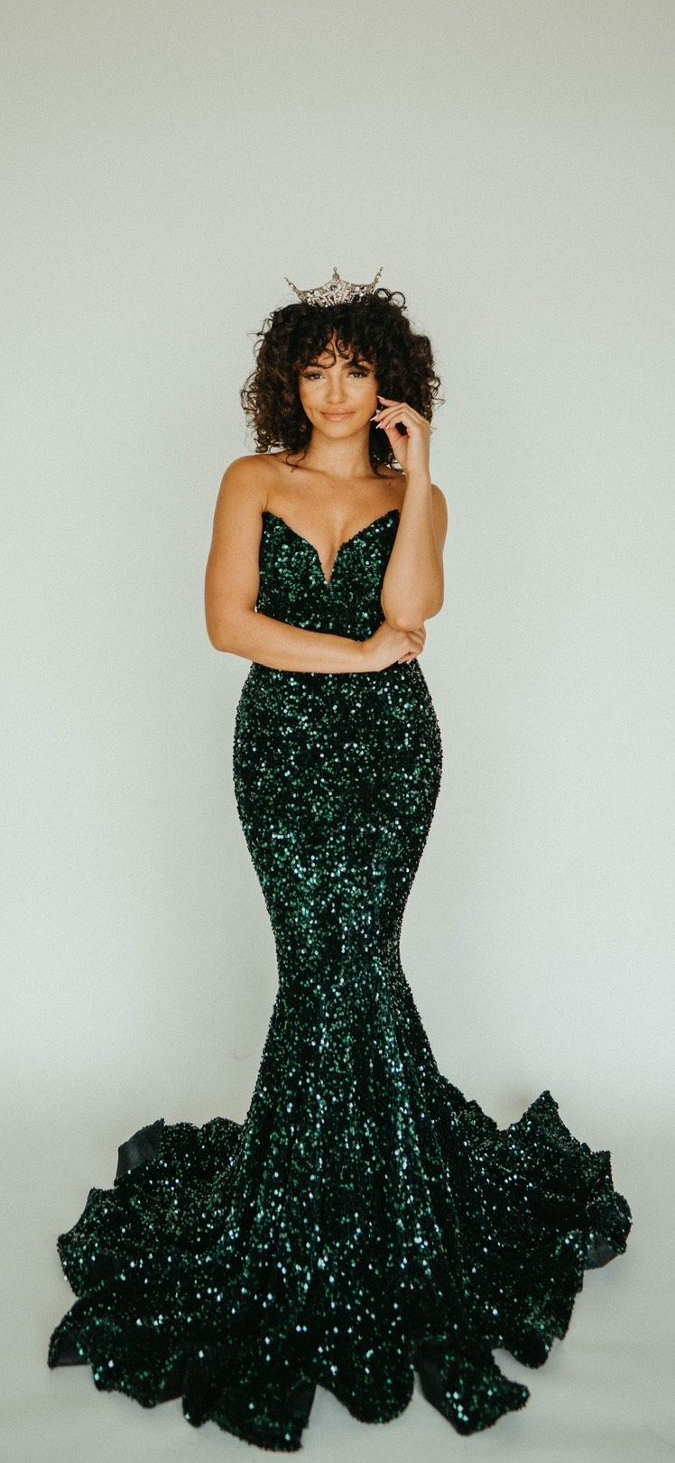 Style PS21208 Portia and Scarlett Size 0 Prom Strapless Emerald Green Mermaid Dress on Queenly