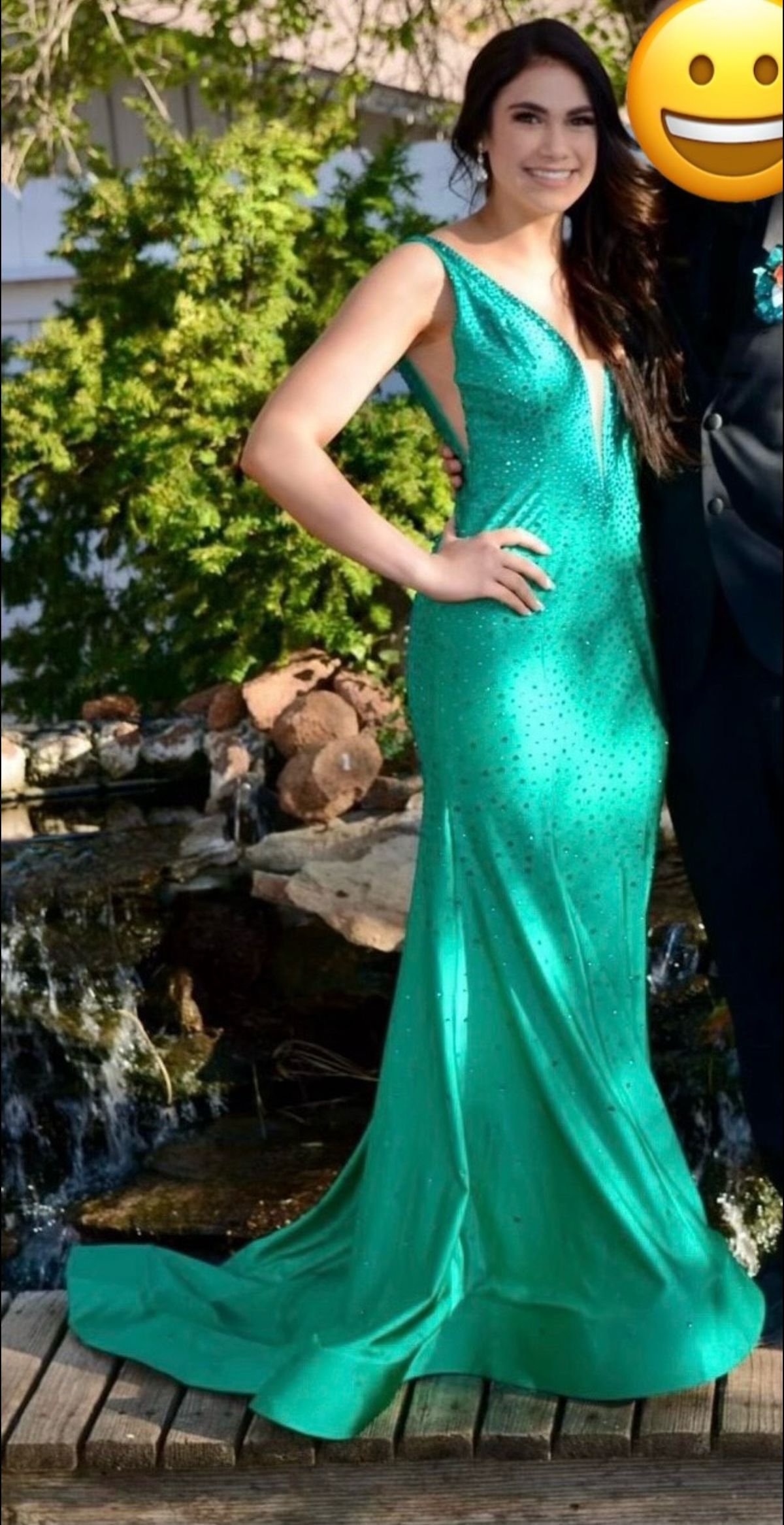 Johnathan Kayne Size 4 Prom Sequined Green Mermaid Dress on Queenly