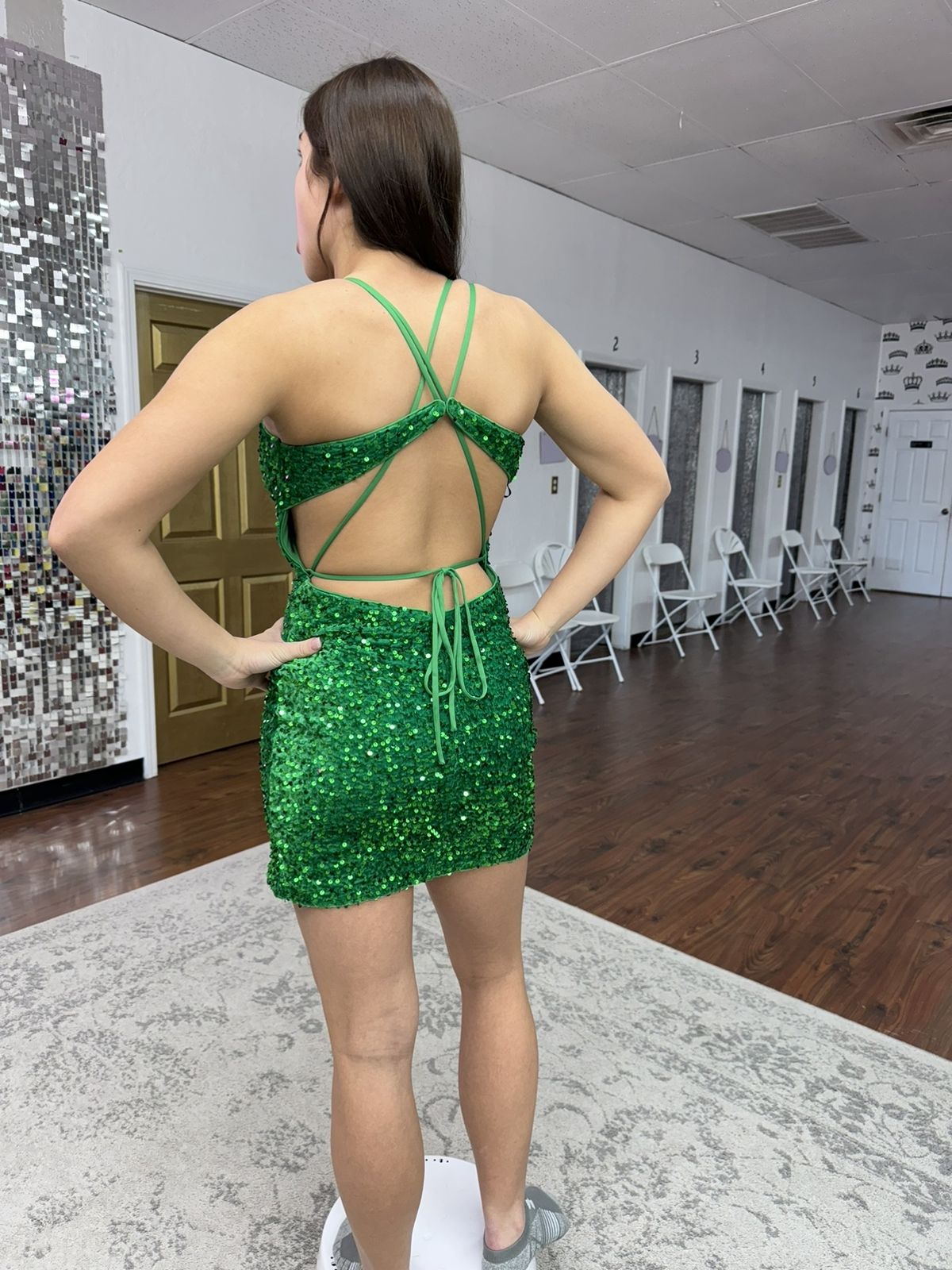 Alyce Paris Size 2 Green Side Slit Dress on Queenly