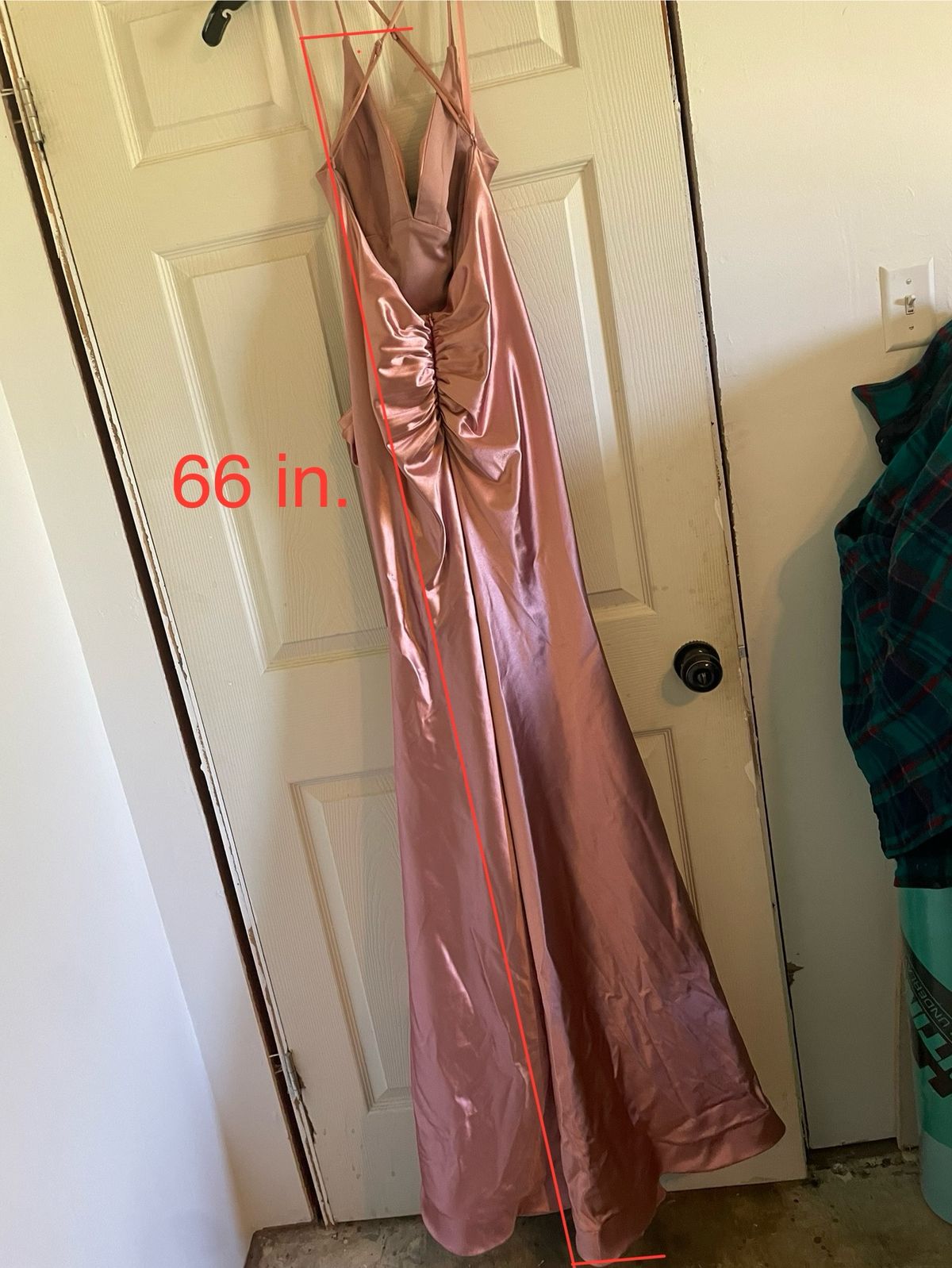 Cinderella Divine Size M Bridesmaid Plunge Rose Gold Dress With Train on Queenly