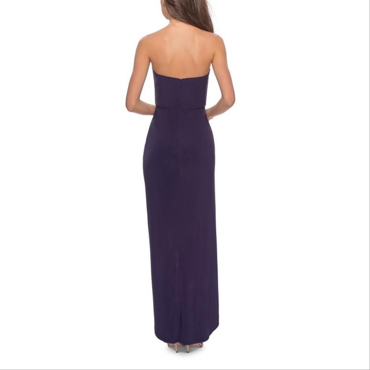 Style 28204 La Femme Size 2 Prom Strapless Purple Floor Length Maxi on Queenly