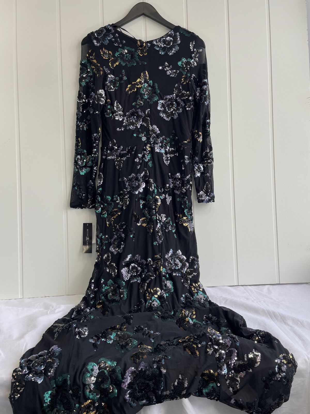 Betsy and Adam Size 10 Long Sleeve Floral Multicolor Ball Gown on Queenly