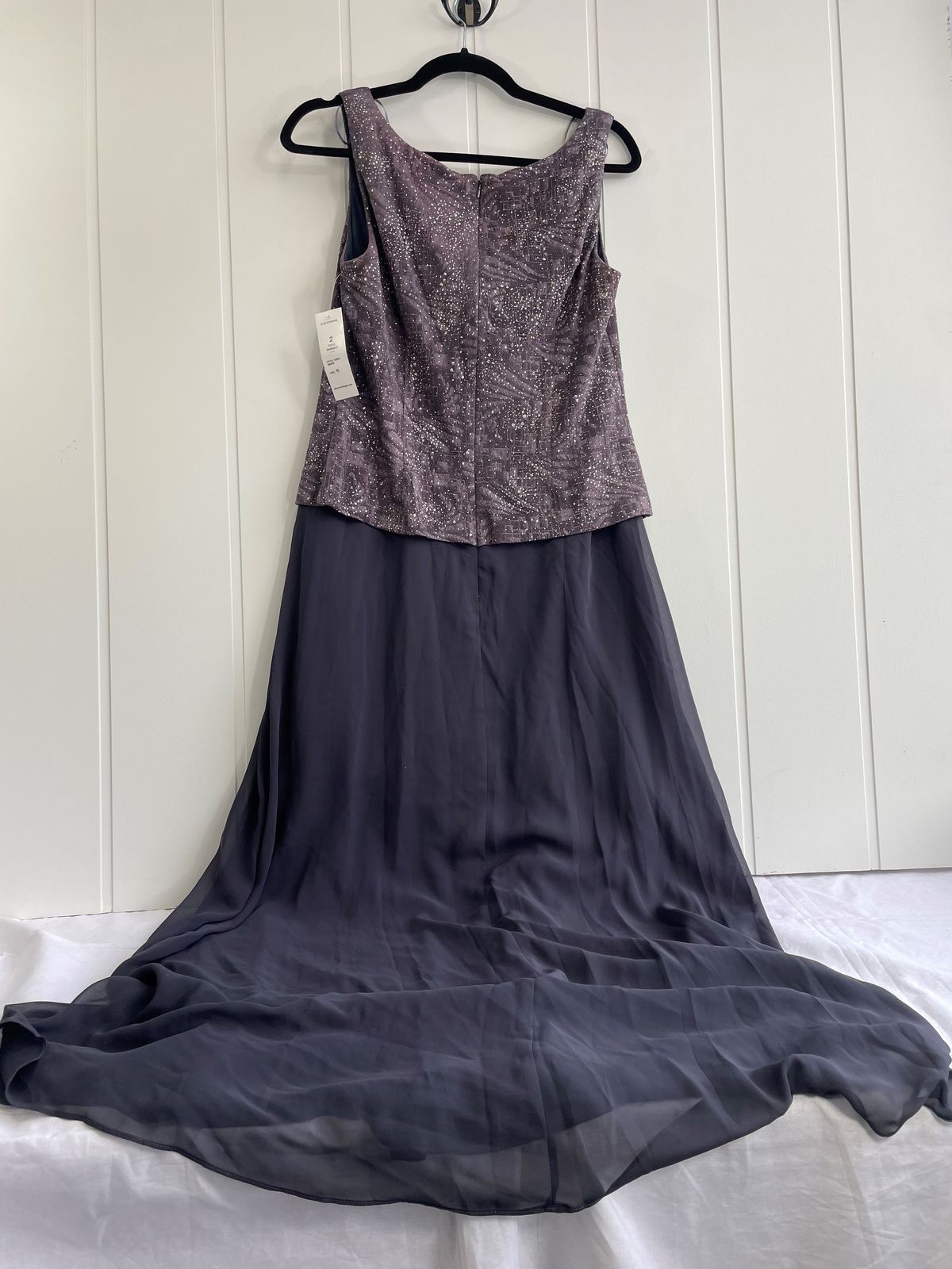 Alex Evenings Size 10 High Neck Purple Floor Length Maxi on Queenly