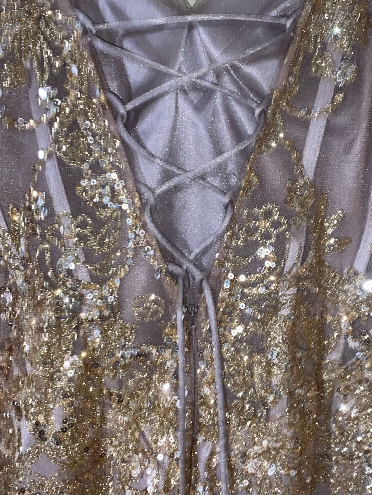 Size M Prom Plunge Gold Mermaid Dress on Queenly