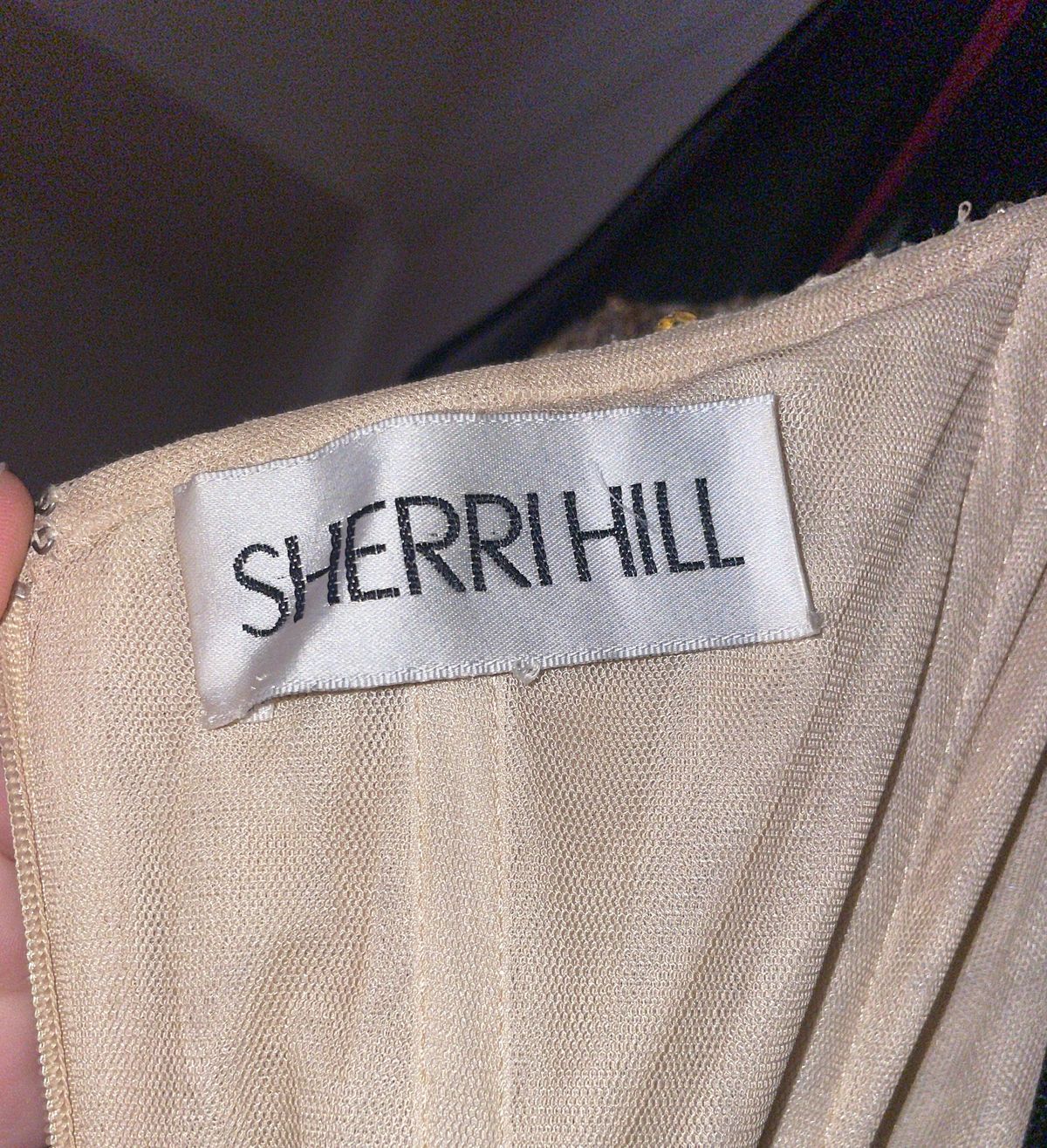Sherri Hill Girls Size 6 Prom Strapless Gold Side Slit Dress on Queenly